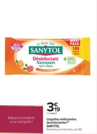 SANYTOL Lingettes nettoyantes désinfectantes