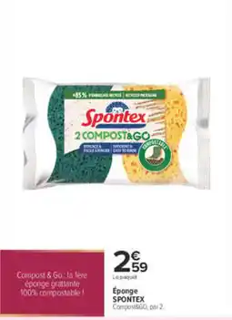 Carrefour Spontex Éponge Compost&GO offre