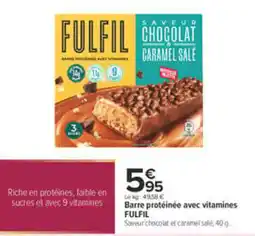 Carrefour FULFIL Barre protéinée avec vitamines offre