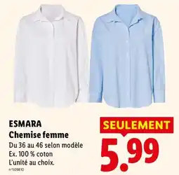 Lidl ESMARA Chemise femme offre