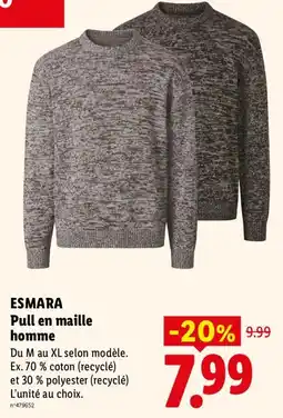 Lidl ESMARA Pull en maille homme offre
