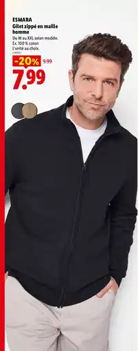 Lidl ESMARA Gilet zippé en maille homme offre