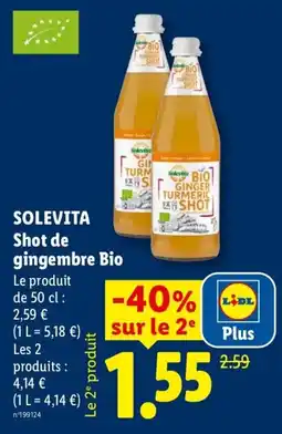 Lidl SOLEVITA Shot de gingembre Bio offre