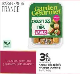 Carrefour Garden Gourmet Crousti dés au Tofu Basilic offre