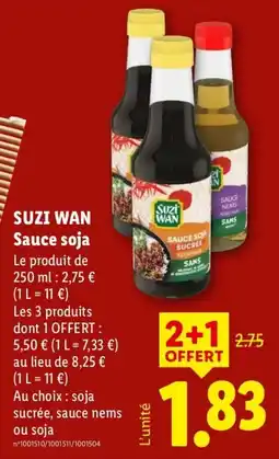 Lidl SUZI WAN Sauce soja offre