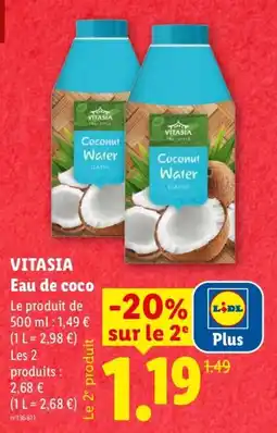Lidl VITASIA Eau de coco offre