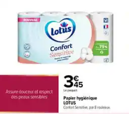 Carrefour LOTUS Papier hygiénique Confort Sensitive offre