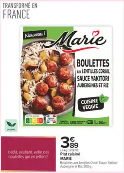 Carrefour MARIE Boulettes aux Lentilles Corail Sauce Yakitori Aubergine et Riz offre