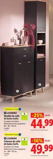 Lidl LIVARNO Meuble de salle de bains Corfu offre