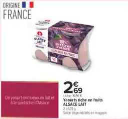 Carrefour ALSACE LAIT Yaourt offre