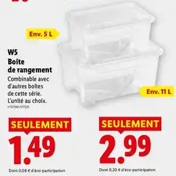 Lidl W5 Boîte de rangement offre