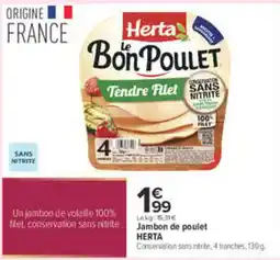 Carrefour Herta Jambon de poulet offre