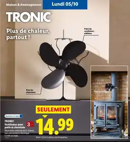 Lidl TRONIC Ventilateur pour poêle et cheminée offre