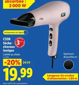 Lidl CIEN Sèche-cheveux ionique offre