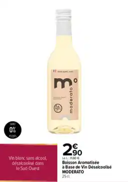 Carrefour MODERATO Vin blanc sans alcool offre