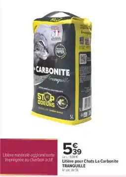 Carrefour La Carbonite Litière pour Chats offre