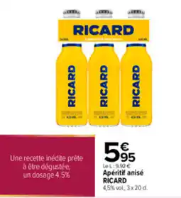 Carrefour RICARD Apéritif anisé offre