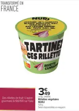 Carrefour NUDJ Rillettes végétales offre