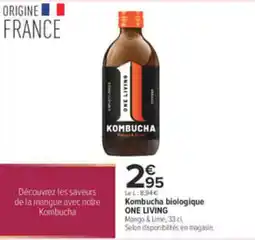 Carrefour One living kombucha biologique offre
