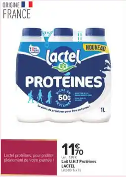 Carrefour Lactel Lait U.H.T Protéines offre