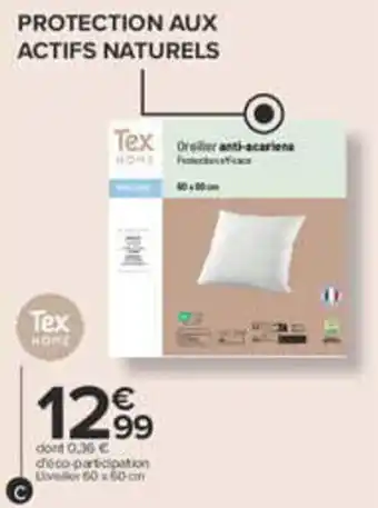 Tex HOME Oreiller anti-acariens