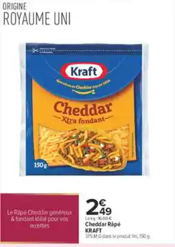 Carrefour Kraft Cheddar Râpé offre