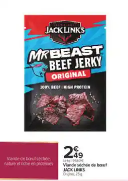 Carrefour JACK LINKS MR BEAST BEEF JERKY offre