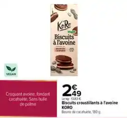 Carrefour KORO Biscuits à l'avoine offre