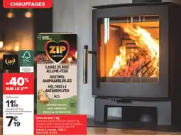 Carrefour ZIP Laines de bois Allume-feux offre
