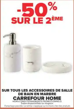 Carrefour Carrefour home accessoires de salle de bain en marbre offre