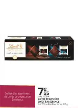 Carrefour LINDT Carrés dégustation Excellence offre
