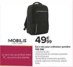 Carrefour MOBILIS Sac à dos pour ordinateur portable THE ONE offre