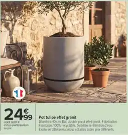Carrefour Pot tulipe effet granit offre
