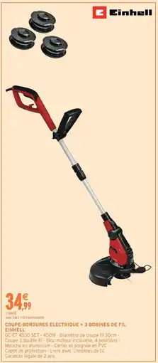 Intermarché Einhell coupe-bordures electrique + 3 bobines de fil offre