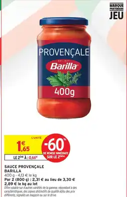 Intermarché Hyper Barilla sauce provençale offre