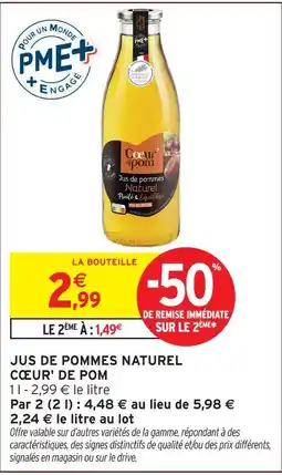 Intermarché Hyper Cœur' de pom jus de pommes naturel offre
