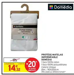 Intermarché Hyper Domedia protège-matelas imperméable offre