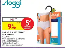 Intermarché Hyper Sloggi lot de 3 slips femme pure smart offre