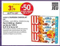 Intermarché Hyper Lu lulu l'ourson chocolat offre