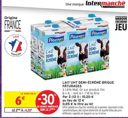 Intermarché Hyper Pâturages lait uht demi-écrémé brique offre