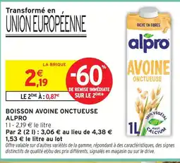Intermarché Hyper Alpro boisson avoine onctueuse offre