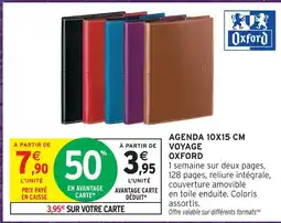 Intermarché Hyper Oxford agenda 10x15 cm voyage offre
