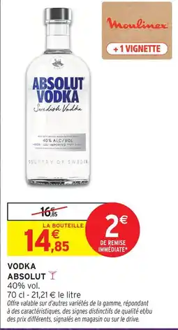 Intermarché Hyper Vodka absolut offre
