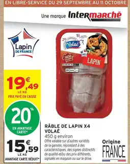 Intermarché Hyper Volaé râble de lapin offre
