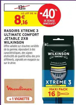 Intermarché Hyper Wilkinson rasoirs xtreme 3 ultimate comfort jetable 2x8 offre