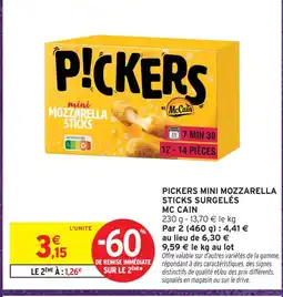 Intermarché Hyper Mccain pickers mini mozzarella sticks surgelés offre