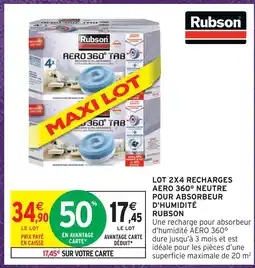 Intermarché Hyper Rubson lot 2x4 recharges aero 360 neutre pour absorbeur d'humidité offre