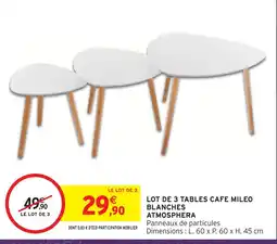 Intermarché Hyper Atmosphera tables café mileo blanches offre