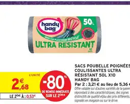 Intermarché Handy bag sacs poubelle poignées coulissantes ultra résistant offre