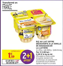 Intermarché La laitière riz au lait offre découverte à la vanille de madagascar offre